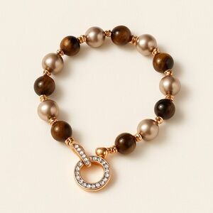 Classic Design Elegant Bracelet with Pearl and Zirconia 💎